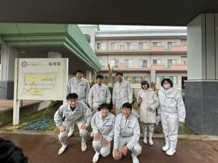 【農業環境科 土木類型】福寿園　雪囲いボランティア